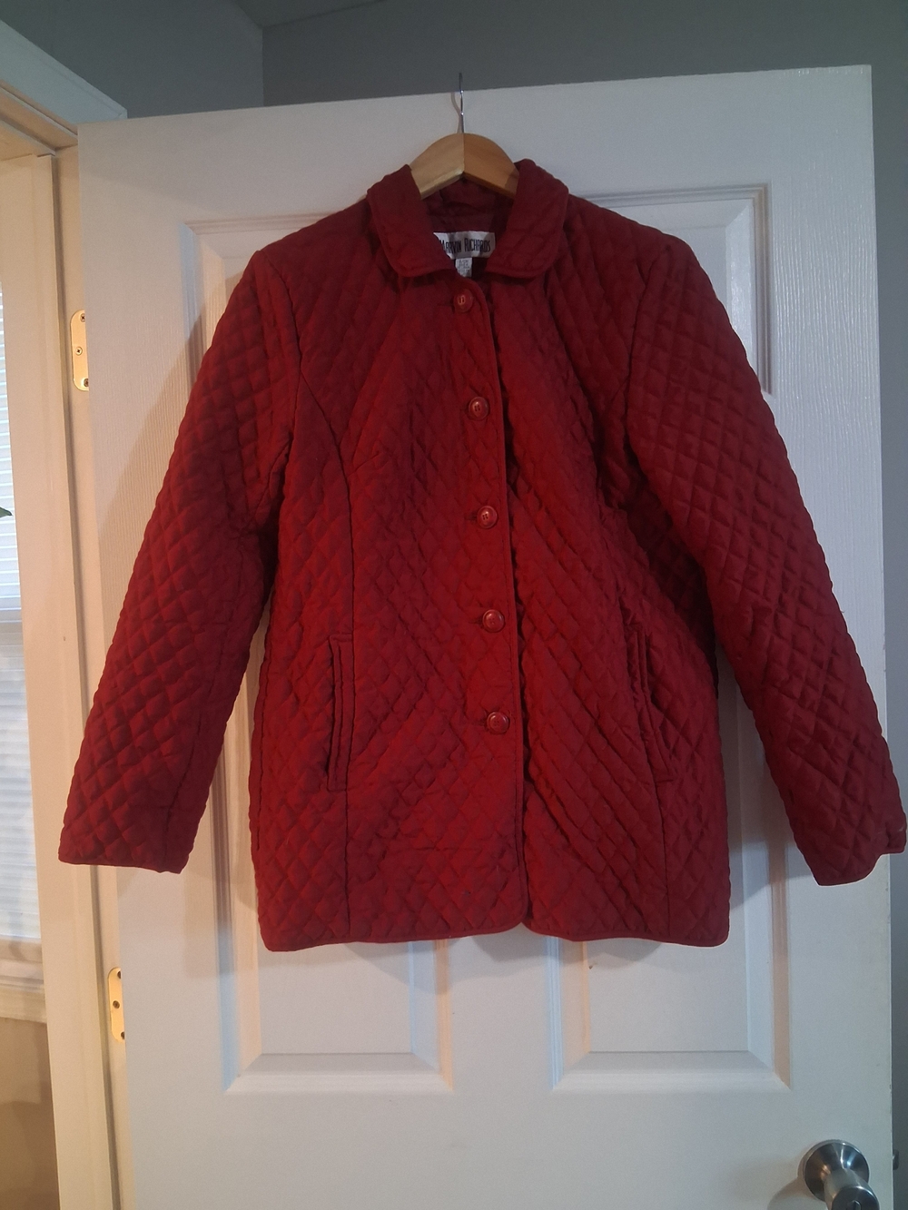 Marvin Richards Quilted Red Button-Up Puffer Jacket